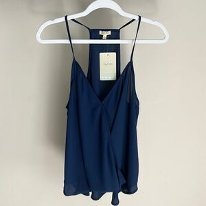 Lily White - Navy Blue - Cross Front Shirt - NEW!